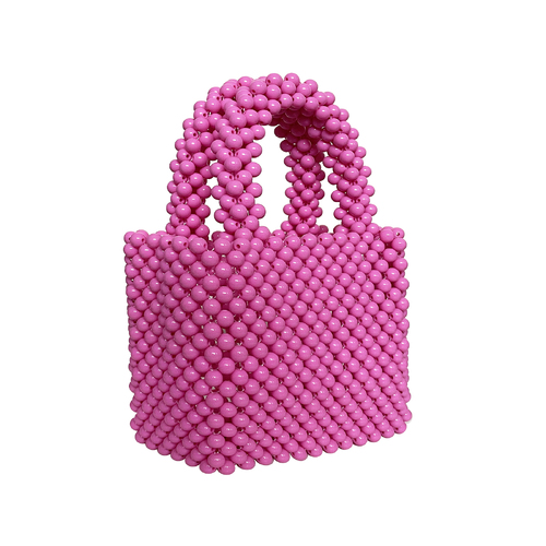 Culturesse Brigitta Artsy 25cm Beaded Handbag - Hot Pink