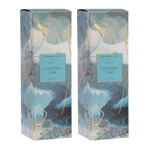 2PK Bramble Bay Native Reed Diffuser Coastal Lime Scented Home Fragrance 150ml
