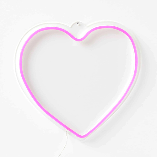 Pilbeam Living 29cm Heart LED Hanging Neon Light - Pink