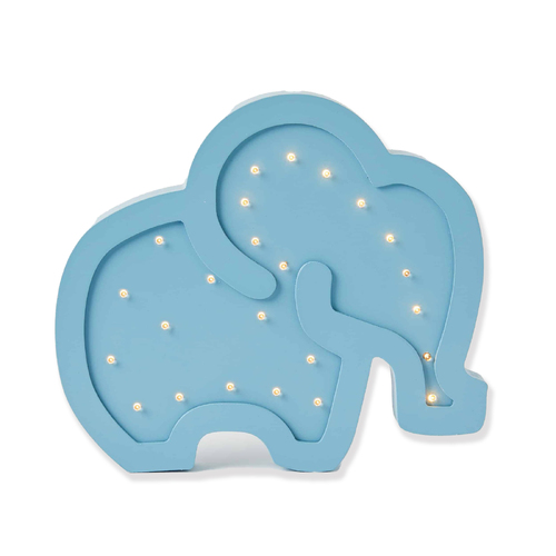 Jiggle & Giggle Wooden 30cm Elephant Night Light - Blue