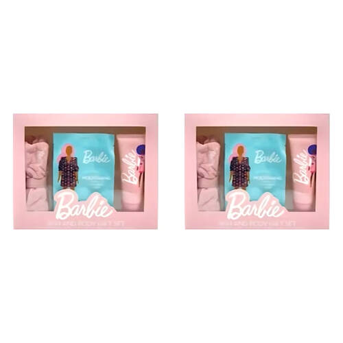 2PK Barbie Pamper Set 100ml Lotion 20ml Sheet Mask w/ Headband Kids/Children Pink