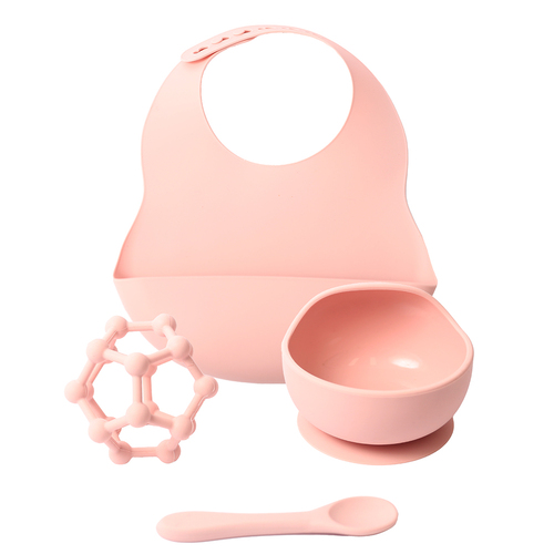 Baby 48x43cm Silicone Dinner Set Gift Boxed - Pink