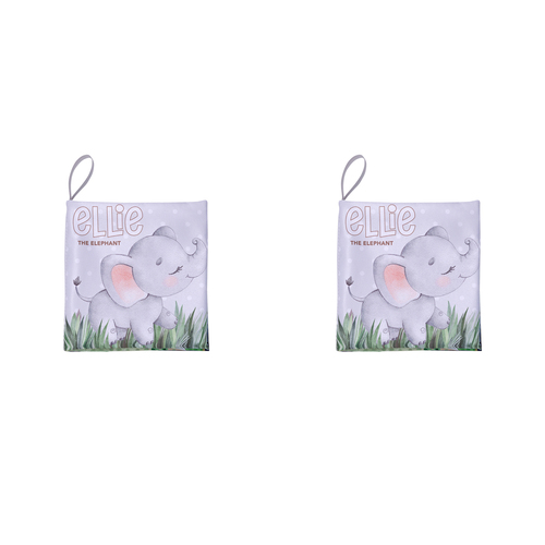 2PK Splosh Baby Elephant Soft Cloth Book Polyester 18.5cm Grey