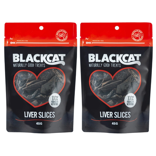 2PK Blackcat Liver Slices 45g Cat Treats Bag