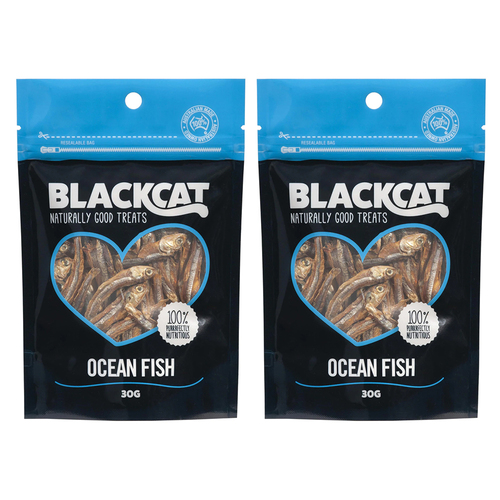 2PK Blackcat Ocean Fish 30g Cat Treats Bag
