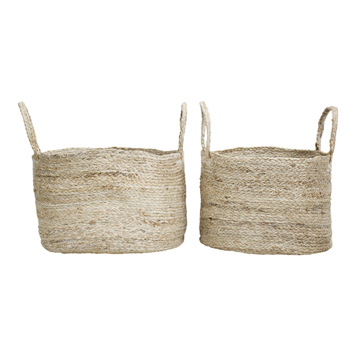 LVD 2pc Soft Jute 35/40cm Woven Baskets Set w/ Handle - Natural