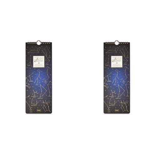 2PK Legami Perpetual Birthday Zodiac Wall Calendar Count Your Lucky Stars