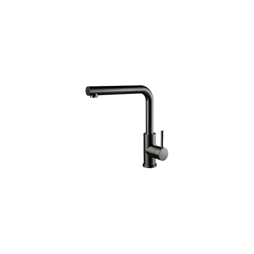 Belling Stainless Steel Squareline Pull-Out Mixer Tap - Gun Metal