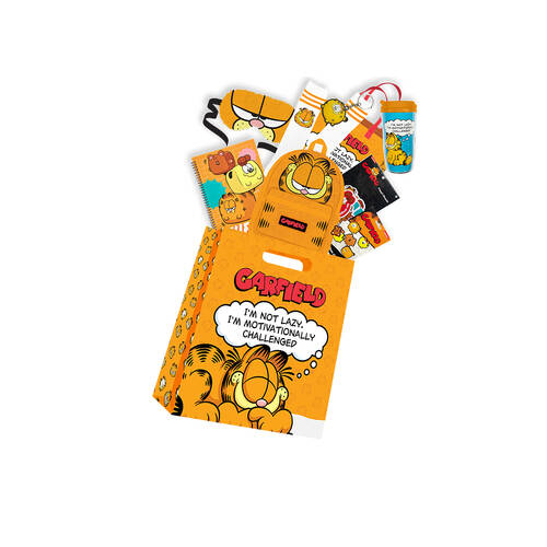 Garfield Showbag - Fun Party Gifts for Kids w/ Backpack, Socks, Eye Mask - 8y+