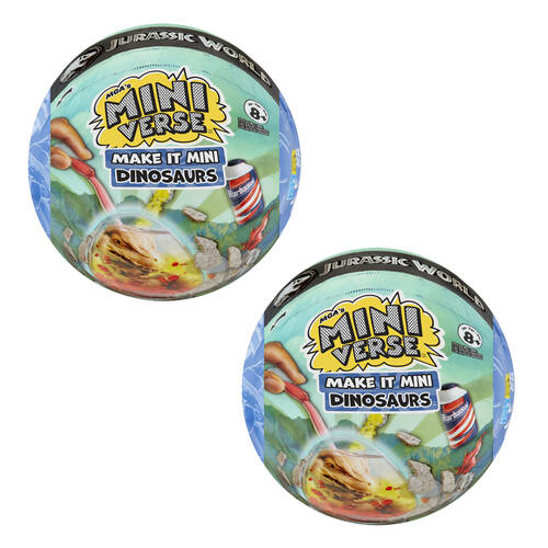 2PK MGA's Miniverse Make It Mini: Dinosaurs Collectable Jurassic World 8y+ Assorted
