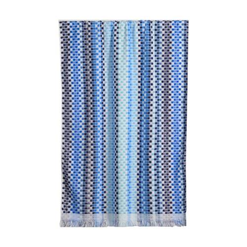 Canningvale Positana Terry Beach Towel Checkers Chambray Blue 80x160cm