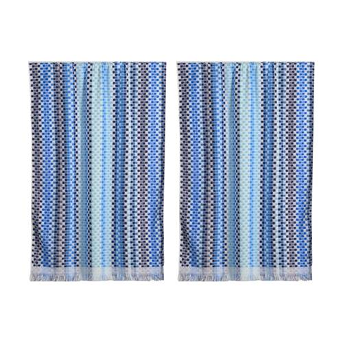 2PK Canningvale Positana Terry Beach Towel Checkers Chambray Blue 80x160cm