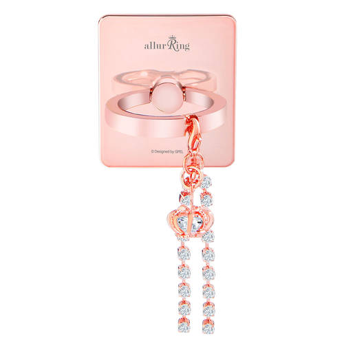 GPEL Belita Rose Gold/Crown Allur Ring & Stand w/ Swarovski Crystal for Smartphones