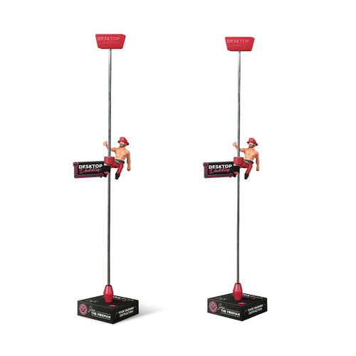 2PK  Bubblegum Stuff Desktop Daddies Fireman Interactive Gift Funny Desk Toy