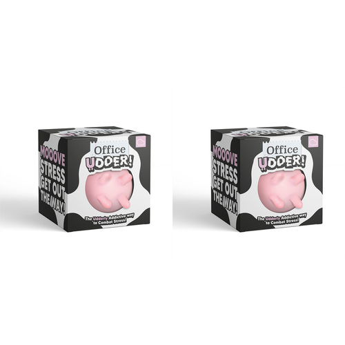 2PK Bubblegum Stuff Office Udders Squishable Silicone Cow B*obs Sensory Toy