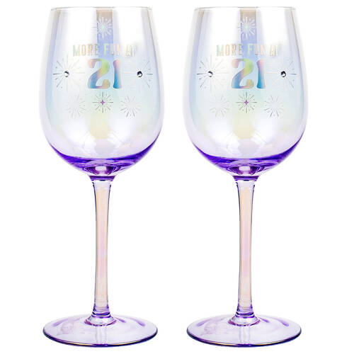 2PK LMD 21st Holographic 430ml Stemmed Red Wine Glass Drinkware