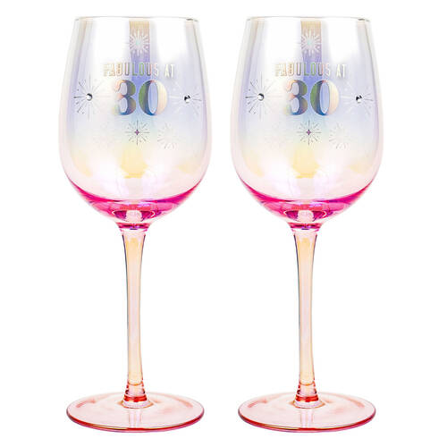 2PK LMD 30th Holographic 430ml Stemmed Red Wine Glass Drinkware