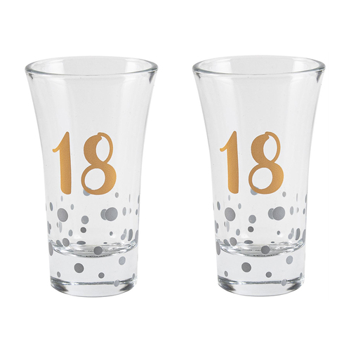 2PK Rose Gold Shot Drinking Glass 18th Birthday Party