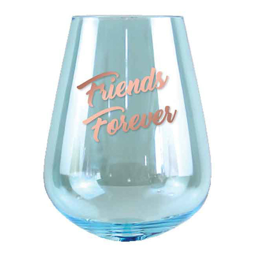2pc Friends Forever 13cm/600ml Stemless Glass Wine/Cocktail Drinking Set