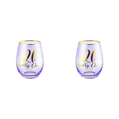 2PK 21st Fluted Stemless Glassware/Home Decoration 600ml/13cm