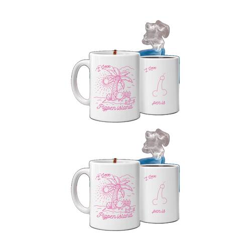 2PK  Bubblegum Stuff Rude Heat Change Mug Pigpen Island Coffee Cup Novelty Gift