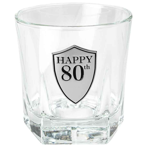 Birthday 80th Whisky Glass 210ml Tumbler Drinking Cup/Glass
