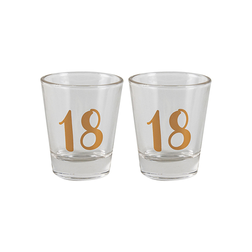 2PK Birthday 18th Rose Gold Shot Glass 30ml Drinking Cup