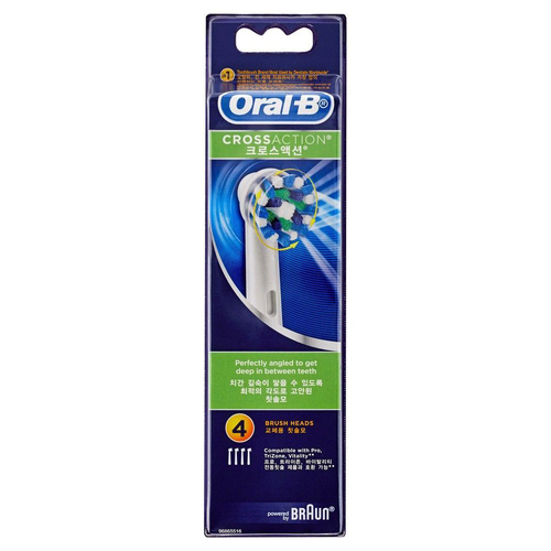 4PK Oral B Cross Action Power Brush Refill Toothbrush Heads Replacement