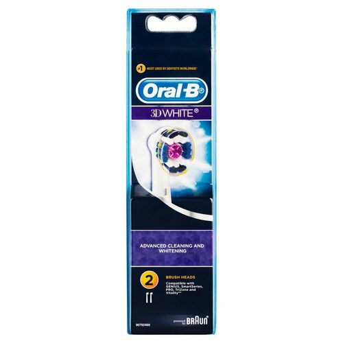 2PK Oral B 3D White Power Brush Refill Toothbrush Heads Replacement