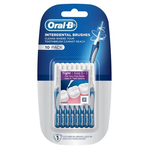 10PK Oral B Reusable Interdental Brush Teeth Cleaner Picks/Sticks - Blue