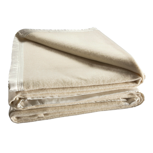 Bianca Australian 480gsm  Wool Blanket Cream - King Single Bed