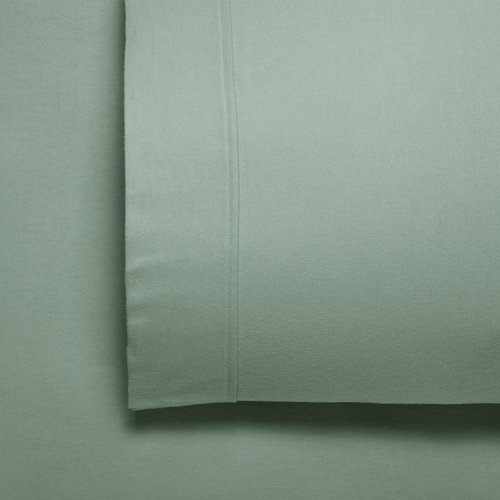 Bianca Fletcher 170gsm Cotton Twill Flannelette Sheet Set Sage - Queen Bed