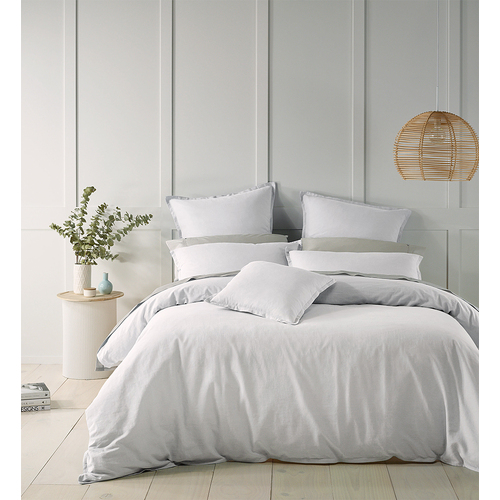 Bianca Wellington Quilt Cover Percale Cotton White - Queen Bed