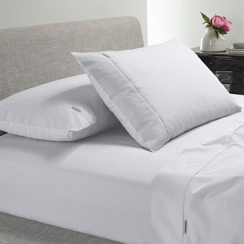 Bianca Heston 300TC Cotton Sheet Set White - Split King Bed