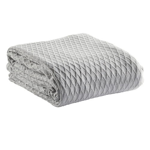 Bianca Gosford Blanket 100% Cotton Silver - Super King Bed