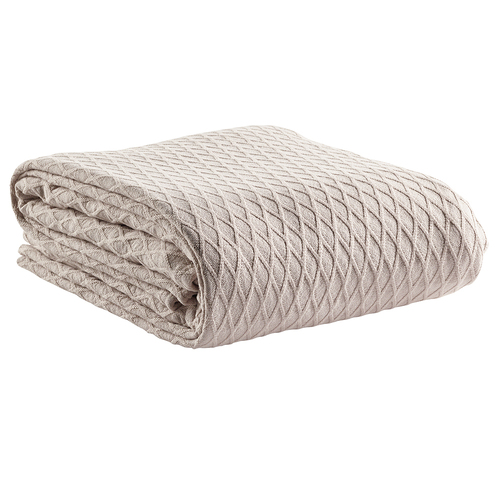 Bianca Gosford Blanket 100% Cotton Stone - Super King Bed