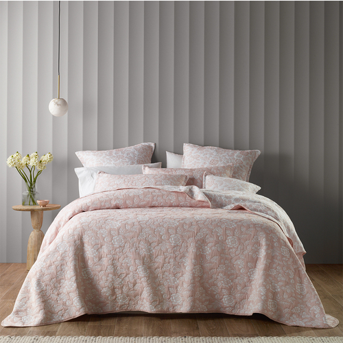 Bianca Provence Bedspread w/ Pillowcase Blush - Super King Bed