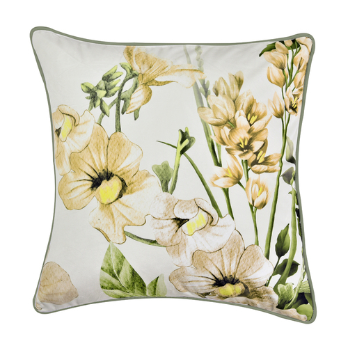 Bianca Makayla Coordinate Velvet Cushion 43x43cm Square Pillow - Olive