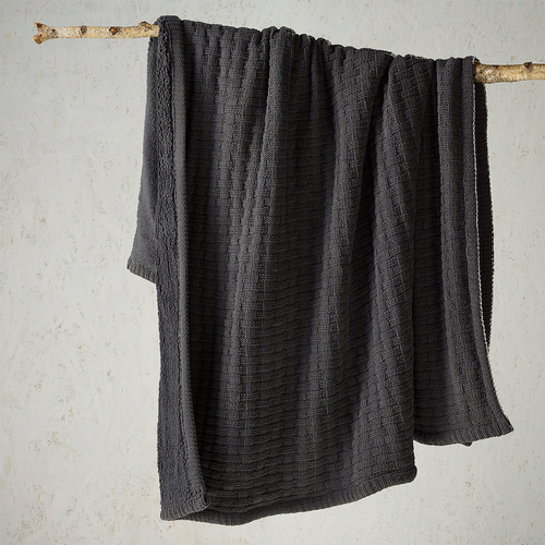 Bianca Amalfi Throw Rug Warm Blanket - Charcoal