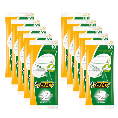 100pc Bic Shaver Sensitive Razor Twin Blades