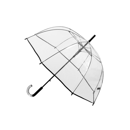 Bobbie J Clear POE Auto Open Dome Shape w/ Black Trims Umbrella