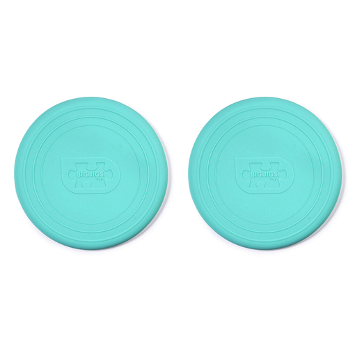 2PK Bigjigs Toys 18cm Flexible Flyer Silicone Flying Disc Eggshell Green 18m+