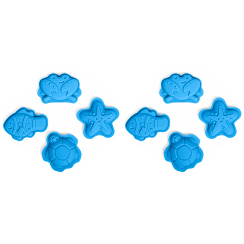 2x 4pc Bigjigs Toys Sand Mould Set Kids Toy Ocean Blue 18m+