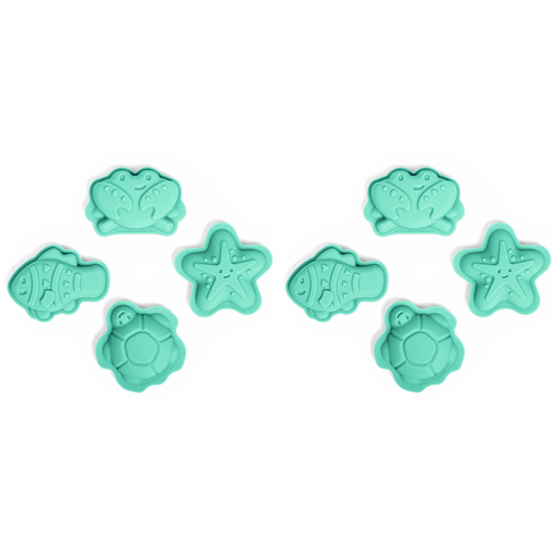 2x 4pc Bigjigs Toys Sand Mould Set Kids Toy Eggshell Green 18m+
