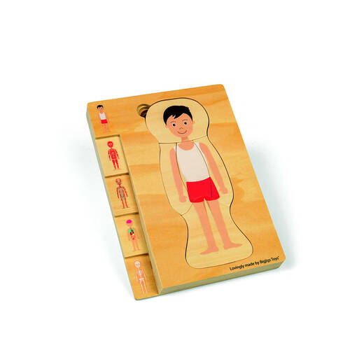 Bigjigs Toys Wood Anatomy PuzzleBoy Educational Kids Puzzles Toys 25x18cm 3y+