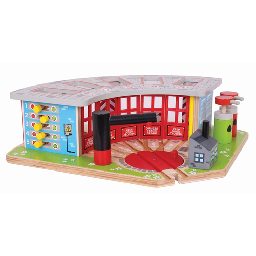 Bigjigs Rail 41cm Five Way Engine Shed Wooden Toy Accessory 3y+