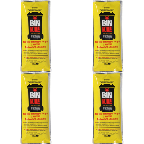 4PK Binkill 65g Commercial Waste Bin Cleaner Sanitizer