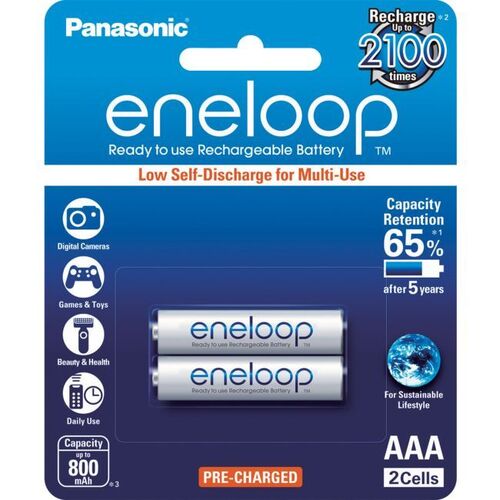 2 PACK AAA ENELOOP BATTERIES