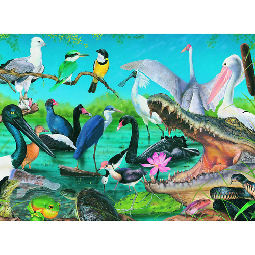 150pc Blue Opal Wild Aust Wetlands & Marshes Jigsaw Puzzle Toy 7+