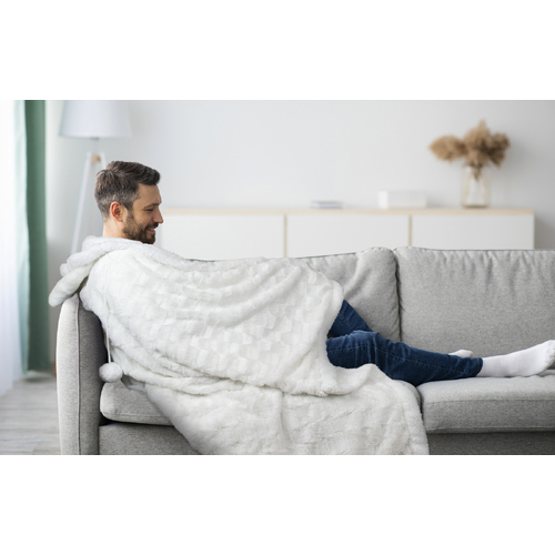 Ardor Seattle Hooded Snuggle Faux Fur Blanket Snow